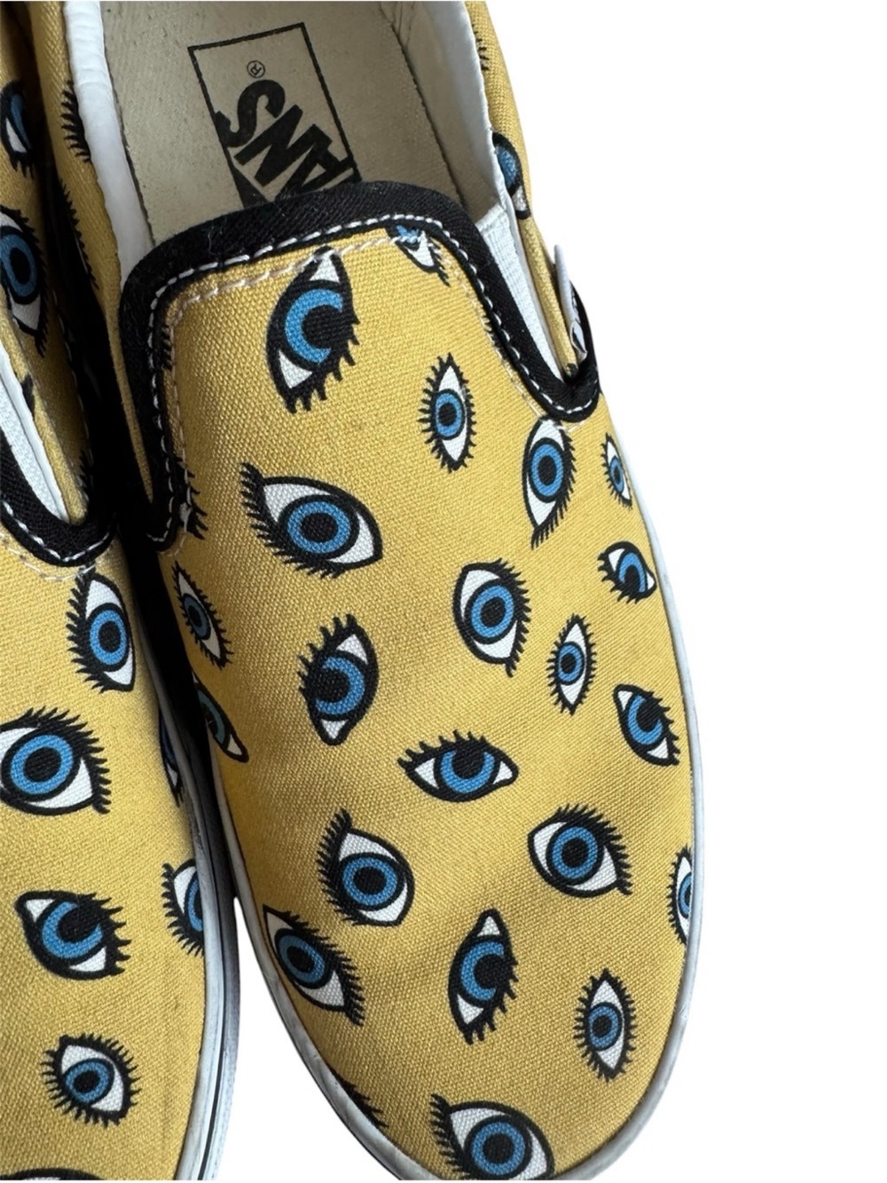 Vans Looking Glass Slip On Sneakers Eyeballs Yellow Size 7 W 5.5 M - Picture 5 of 5